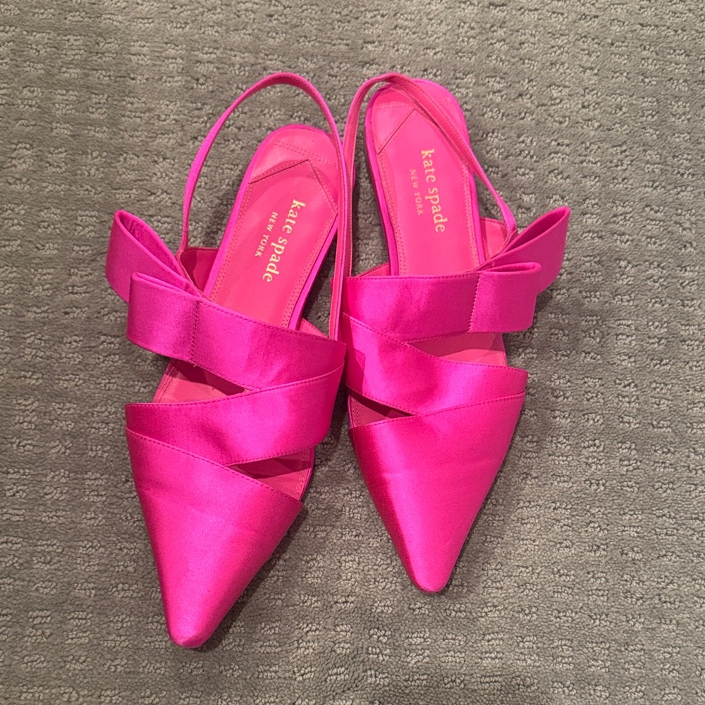 Kate Spade Fuchsia Satin Flats